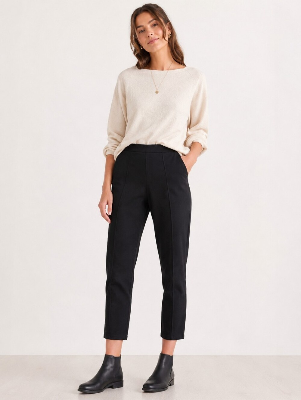 Prairie Underground Black Stretch Cotton Cropped Pants Size M Made in Seattle